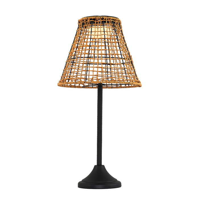 Opviq Lámpara de Suelo de Mimbre Solar Roble Opviq Lámpara de Suelo de Mimbre Solar Roble